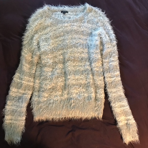 Fuzzy Sequin Striped Sweater - Picture 2 of 5